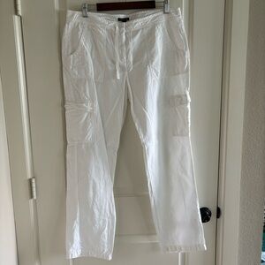 Eileen Fisher White Cargo Pants Size 12 EUC
